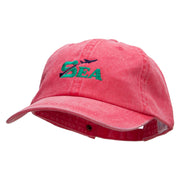 SEA Embroidered Pigment Dyed Wash Cap - Red OSFM