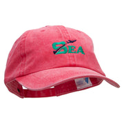 SEA Embroidered Pigment Dyed Wash Cap - Red OSFM