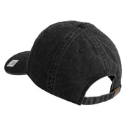 US Marine Corps Veteran Design Embroidered Washed Solid Pigment Dyed Cotton Twill Brass Buckle Cap - Black OSFM