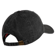 US Marine Corps Veteran Design Embroidered Washed Solid Pigment Dyed Cotton Twill Brass Buckle Cap - Black OSFM