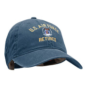 U.S. Air Force Retired Embroidered Washed Pigment Dyed Cap