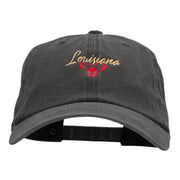 Louisiana Crawfish Embroidered Unstructured Cotton Cap