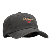 Louisiana Crawfish Embroidered Unstructured Cotton Cap