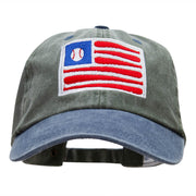 American Baseball Flag Embroidered Cotton Wash Cap