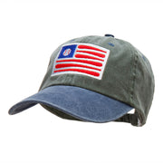 American Baseball Flag Embroidered Cotton Wash Cap