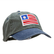 American Baseball Flag Embroidered Cotton Wash Cap