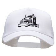 Cool Truck Embroidered Solid Cotton Prostyle Twill Mesh Cap - White OSFM