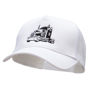 Cool Truck Embroidered Solid Cotton Prostyle Twill Mesh Cap - White OSFM