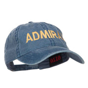 Admiral Embroidered Washed Buckle Cap