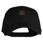 Star Ornament Embroidered Low Profile Structured  Cap - Black OSFM