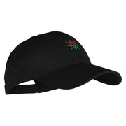 Star Ornament Embroidered Low Profile Structured  Cap - Black OSFM