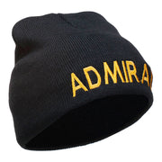 Admiral Embroidered Short Beanie