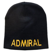 Admiral Embroidered Short Beanie