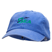 SEA Embroidered Pigment Dyed Wash Cap - Royal OSFM