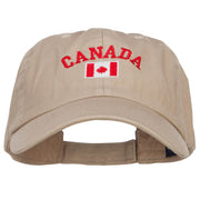 Canada with Flag Embroidered Low Cap