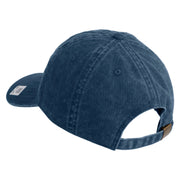 US Marine Corps Veteran Design Embroidered Washed Solid Pigment Dyed Cotton Twill Brass Buckle Cap - Navy OSFM