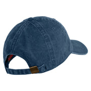 US Marine Corps Veteran Design Embroidered Washed Solid Pigment Dyed Cotton Twill Brass Buckle Cap - Navy OSFM