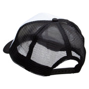 Octopus Embroidered Foam Panel Mesh Snapback - Black-White OSFM