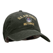 U.S. Air Force Retired Embroidered Washed Pigment Dyed Cap