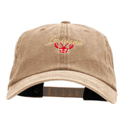 Louisiana Crawfish Embroidered Unstructured Cotton Cap