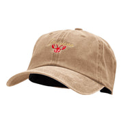 Louisiana Crawfish Embroidered Unstructured Cotton Cap