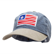 American Baseball Flag Embroidered Cotton Wash Cap