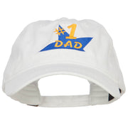 Number 1 Dad Star Embroidered Washed Cap