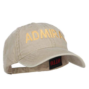 Admiral Embroidered Washed Buckle Cap