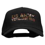 US Army Veteran Dad Solid Cotton Twill 5 Panel Prostyle Snap Cap - Black OSFM