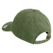 US Marine Corps Veteran Design Embroidered Washed Solid Pigment Dyed Cotton Twill Brass Buckle Cap - Olive OSFM
