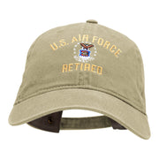 U.S. Air Force Retired Embroidered Washed Pigment Dyed Cap