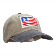 American Baseball Flag Embroidered Cotton Wash Cap