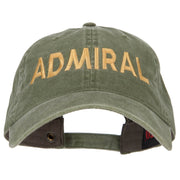 Admiral Embroidered Washed Buckle Cap