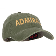 Admiral Embroidered Washed Buckle Cap