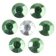 Rhinestud Hotfix Flower Iron On Glue Patch - Green OSFM