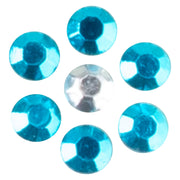 Rhinestud Hotfix Flower Iron On Glue Patch - Blue OSFM