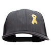 Yellow Awareness Symbol 6 Panel Structured Deluxe Trucker Cap - Heather-Charcoal-Black OSFM