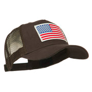 American Flag Patched 5 Panel Mesh Back Cap