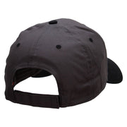 Small Red Decorative Butterfly Patched Two Tone Cotton Twill Low Profile Strap Cap - Black-Charcoal OSFM