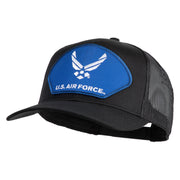 U.S. Air Force Blue Patched Solid Cotton Twill Mesh Prostyle Cap - Black OSFM