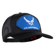U.S. Air Force Blue Patched Solid Cotton Twill Mesh Prostyle Cap - Black OSFM