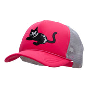 Satin Playful Kitten Patched Summer Foam Mesh Trucker Cap