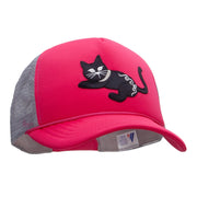 Satin Playful Kitten Patched Summer Foam Mesh Trucker Cap