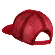 3D Puff Letter A Patched Solid Cotton Twill Mesh Prostyle Cap - Red OSFM