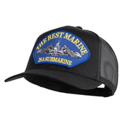The Best Marine ISA Submarine Blue Patched Solid Cotton Twill Mesh Prostyle Cap - Black OSFM