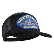 The Best Marine ISA Submarine Blue Patched Solid Cotton Twill Mesh Prostyle Cap - Black OSFM