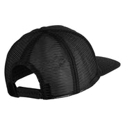 Fly Faux Leather Patched Premium Mesh Trucker Cap - Black Black OSFM