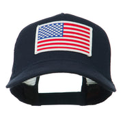 American Flag Patched 5 Panel Mesh Back Cap