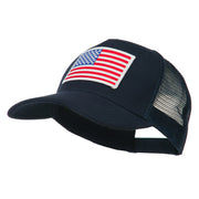 American Flag Patched 5 Panel Mesh Back Cap