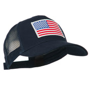 American Flag Patched 5 Panel Mesh Back Cap